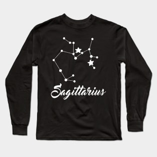 Sagittarius - White print Long Sleeve T-Shirt